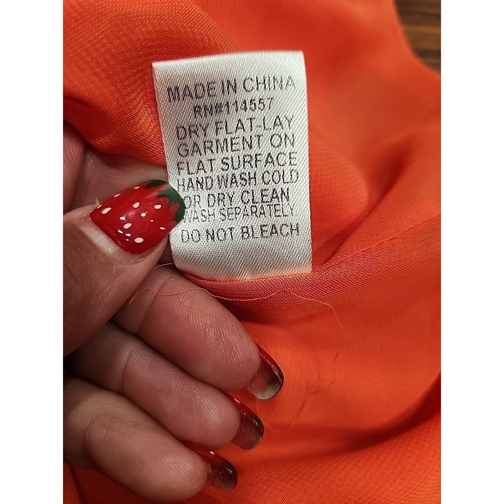 Unique Anthropologie THML Woman's S Orange Embroidered Tank Top - Picture 7 of 8